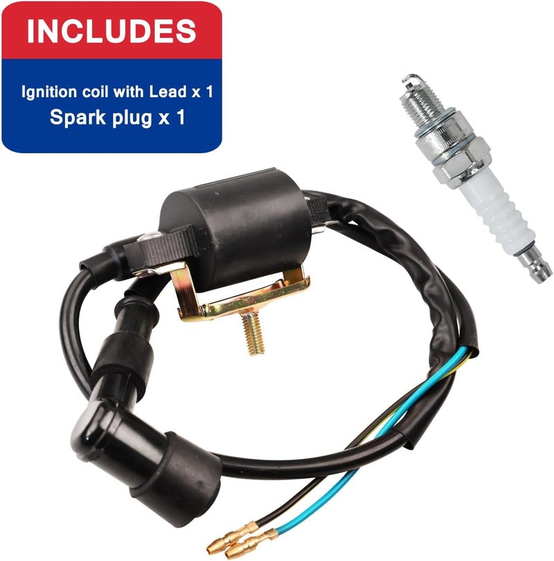 HOOUP Ignition Coil Spark Plug Kit for 50cc 70cc 90cc 110cc 125cc Tao Tao DB10 ATA-110B Coolster 3125A Apollo DB007 DB21 Kazuma Sunl Baja Chinese ATV Quad Kids Four Wheeler SSR125 Pit Dirt Bike Parts - Image 3